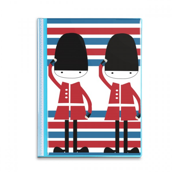 Colorful Soldier UK Landmark Flag Book Sheet Protectors Portfolio Binder Folder