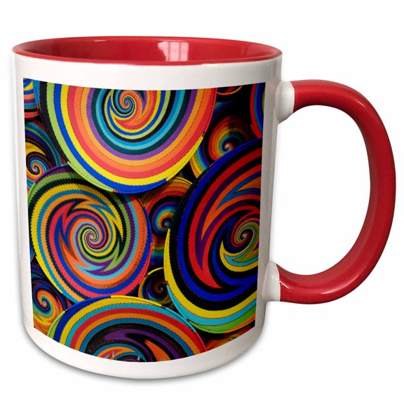 3drose, Colorful South African Wire Baskets., 15oz Two-tone Red Mug
