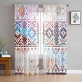 thumbnail image 1 of Colorful Southwestern Sheer Curtains 96 Inches Long 2 Panels Set, Window Sheer Curtains for Living Room/Bedroom, Modern Geometric Abstract Art Light Filtering Rod Pocket Curtain 52'' x 96'' x 2, 1 of 7
