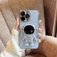thumbnail image 1 of Colorful Spaceman Designed Case for iPhone 13 Pro 6.1 Inch (2021 Release), Slim Stylish Full Body Shockproof Protective iPhone 13 Pro Case with Folding Kickstand, Blue, 1 of 9