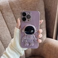 thumbnail image 1 of Colorful Spaceman Designed Case for iPhone 13 Pro Max 6.7 Inch (2021 Release), Slim Stylish Full Body Shockproof Protective iPhone 13 Pro Max Case with Folding Kickstand, Purple, 1 of 4