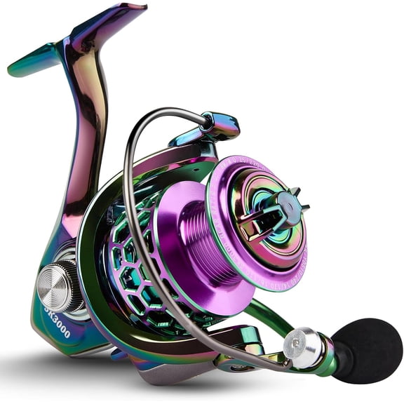 Colorful Spinning Reel,14+1BB Ultra Smooth Powerful Spinning Fishing Reel with CNC Metal Spool,Light Weight,5.0:1/4.7:1 Gear Ratio,22LBS Max Drag,for Freshwater