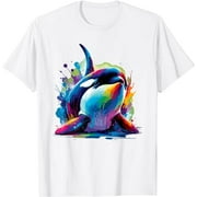 Colorful Splash Art Orca Killer Whale Orcas T-Shirt