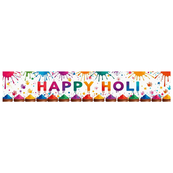Colorful Splatter Design Holi Themed Banner Background Party Decorations for Holi Festival Celebrations Photo Booth Backdrop Party Supplies Decor Props for Holi Events