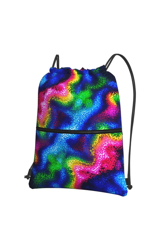 Colorful Splatter Paint Drawstring Backpack Bag Water Resistant Yoga Shopping Cinch Bag Sackpack For Men Women