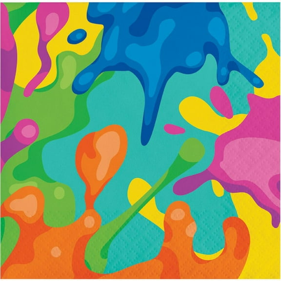 Colorful Splatter Paper Beverage Napkins 16 Per Pack