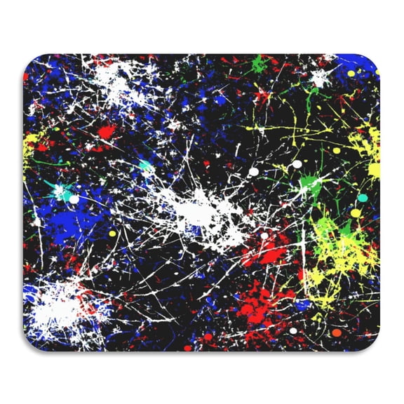Colorful Splatter Pattern Diatomaceous Earth Water Absorbent Mat, Anti-Slip Rubber Backing, 15.7" x 11.8"
