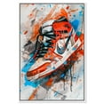 thumbnail image 1 of Colorful Splatter Sneaker Canvas Wall Art by Notoriart, White Floater Frame, 31" x 46", 1 of 7