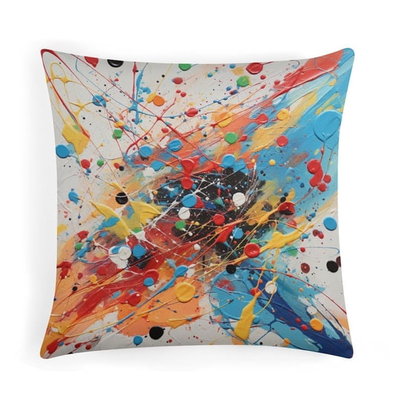 Colorful Splatters Pillow Protector 16"x16" Purple Paint Color Blue Splatter Splash Splat Spray Drop Zippered Pillow Cover Bed Pillow Covers Home Sofa Decor Pillowcase