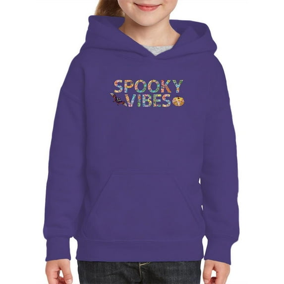 Colorful Spooky Vibes Hoodie Juniors -Image by Shutterstock,  Small