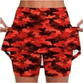 thumbnail image 1 of Colorful Sport Athletic Brunch Running Shorts for Women Fall Winter Long Camo High Leg Warm Camouflage Straight Leg Skorts Pants Shorts Womens 2025 Clothing Fashion XXL, 1 of 5