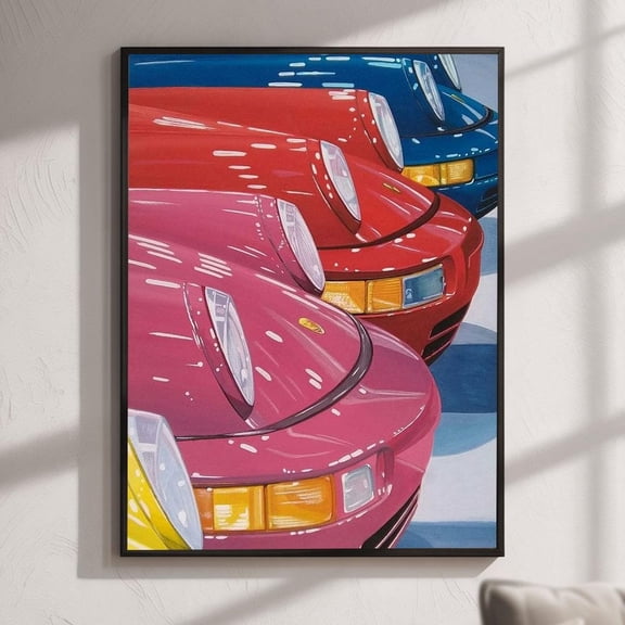Colorful Sports Car Modern Automotive Garage Decor Poster, Unframed Paper Poster 8x10in