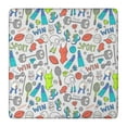 thumbnail image 1 of Colorful Sports Items Pattern Square Fitted Tablecloth with Elastic Edge,Square Table Cover,Washable Elastic Table Cover for Home Kitchen Party Decor 36"x36", 1 of 6