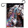 Colorful Spot Shiny Horse Garden Flag 28x40 Inch Double Sided Outdoor