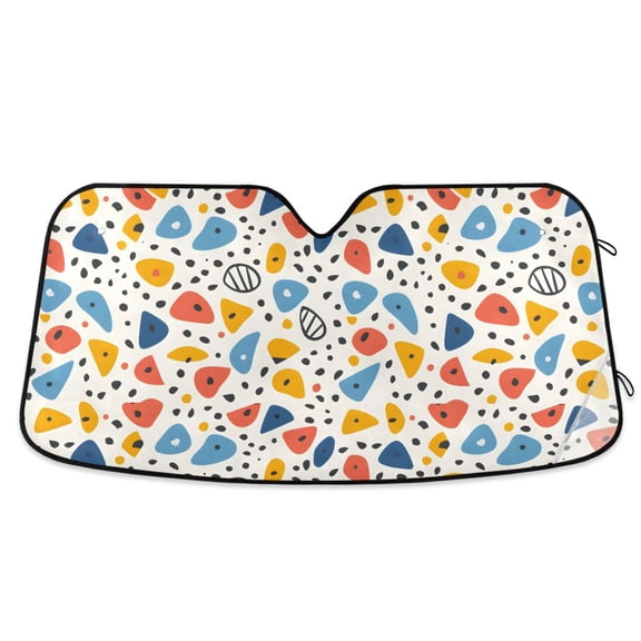 Colorful Spots Car Windshield Sun Shade Foldable Car Front Window Visor Heat and UV Protection 53x23.5