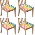 thumbnail image 1 of Colorful Spots Pattern Seat Covers for Dining Room Chairs Set Of 4,Stretch Printed Washable Chair Seat Cover with Elastic Ties and Button,Removable Waterproof Couch Cushion Covers, 1 of 6