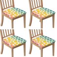 thumbnail image 1 of Colorful Spots Pattern Seat Covers for Dining Room Chairs Set Of 4,Stretch Printed Washable Chair Seat Cover with Elastic Ties and Button,Removable Waterproof Couch Cushion Covers, 1 of 6