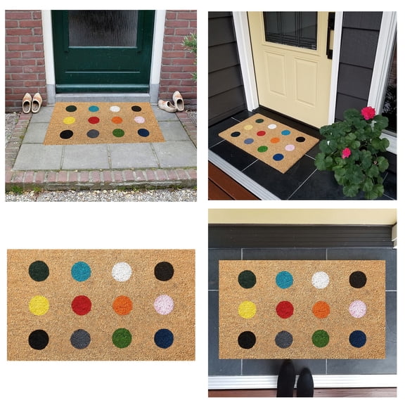 Colorful Spotted Flower Themed Carpet Non-Slip Entrance Door Mat Absorbent Bathroom Kitchen Porch Floor Mat,Fun Theme Carpet Non Slip Entry Door Entry Mat Absorbent Bathroom Kitchen Porch Floor Mat