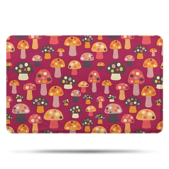 Colorful Spotted Mushroom Red Pattern Bathroom Rugs Mat,Non Slip Microfiber Bathroom Rug,Rubber Backing,Soft Bathroom Mats for Bathroom Floor,Tub and Shower,20x32in(50x80cm)