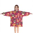 thumbnail image 1 of Colorful Spotted Mushroom Red Pattern Blanket Hoodies for Kids 6-13YR Oversize Wearable Blanket Hoodies for Boys Girls Teens, 1 of 7