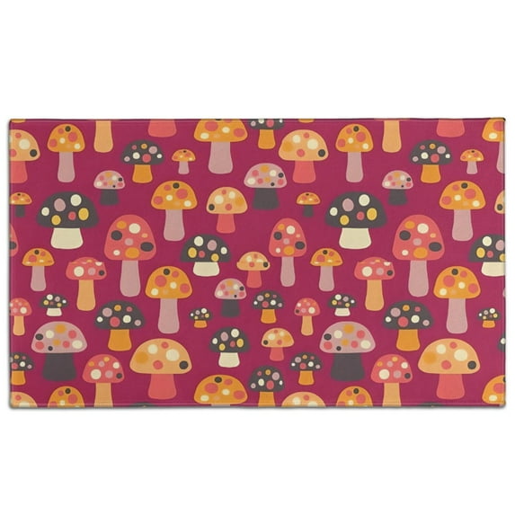 Colorful Spotted Mushroom Red Pattern Door Rugs,Washable Non Slip Door Mats Indoor,Decorative Door Mats,Entry Mat Indoor for Entrance,Bedroom,Kitchen,Bathroom,17"x30"