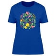 thumbnail image 1 of Colorful Spring Floral Butterfly T-Shirt Women -Image by Shutterstock, Female Medium, 1 of 2
