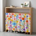 thumbnail image 1 of Colorful Spring Floral Cabinet Curtain 35"Wx35"L, Dustproof Under Sink Skirt with Self Adhesive Tape, Summer Watercolor Botanical Cabinet Curtain Cover for Kitchen Sink, Bathroom Vanity, Laundry Room, 1 of 9
