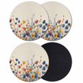 thumbnail image 1 of Colorful Spring Floral Coasters Set of 4, Elegant Summer Botanical Rustic Absorbent Coasters for Drinks, Coaster for Bar Office Dining Coffee Table Accessories Decor, Non Slip Round Desk Coaster, 1 of 9