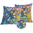 thumbnail image 1 of Colorful Spring Floral Outdoor Pillow Covers 16x16 Set of 2,Waterproof Patio Throw Pillowcase Protectors,Modern Oil Painting Abstract Art Decorative Pillow Shams Cushion Covers for Seat Bed Couch, 1 of 8