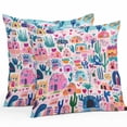 thumbnail image 1 of Colorful Spring Floral Outdoor Pillow Covers Pack of 2 Summer Botanical Cactus Waterproof Throw Pillow Covers Decorative Cushion Cases for Patio Garden Tent Balcony Couch 24x24 inch, 1 of 8