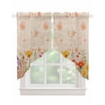 thumbnail image 1 of Colorful Spring Floral Swag Valances for Windows, Vintage Summer Botanical Rod Pocket Sheer Valances for Small Windows, Swag Toppers Light Filtering for Kitchen Living Room 2 Panels 28''x36'', 1 of 2