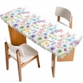 thumbnail image 1 of Colorful Spring Floral Table Cloths for 8 Foot Rectangle Tables, Farmhouse Flowers Modern Art Patio Waterproof Elastic Fitted Tablecloths, Washable Rectangular Table Cover for Camping, 1 of 8