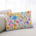 thumbnail image 1 of Colorful Spring Floral Throw Pillow Cover, Pillowcase Protectors with Zipper, Breathable Decorative Lumbar Pillow Case Cover, Summer Watercolor Botanical Pillow Shams for Couch Sofa 12x20Inch, 1 of 8