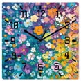 thumbnail image 1 of Colorful Spring Floral Wooden Wall Clock Silent Non Ticking, Modern Oil Painting Abstract Art Square Wall Clocks Battery Operated, Decor Clock for Home Office, Living Room, Kitchen, 12 Inch, 1 of 9