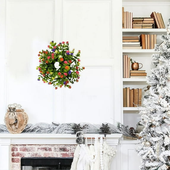 Colorful Spring Summer Wreath with Gate Pendant | 20 Inch Floral Door Decor | Pink Purple Yellow Buttercups | Handmade Grapevine Base | Seasonal Home Welcome Decoration