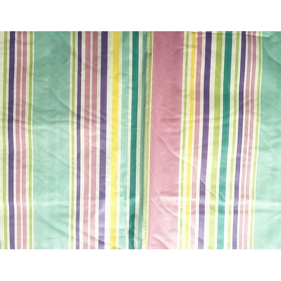 Colorful Springtime Easter Stripes Vinyl Flannel Backed Tablecloth (52" x 52" Square)