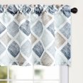 thumbnail image 1 of Colorful Square Pattern Valance, Linen Textured Check Plaid Rod Pocket Drapes, Short Decorative Window Treatment for Kitchen Bedroom Office, 52 x 18 Inches, 1 Panel, 1 of 6