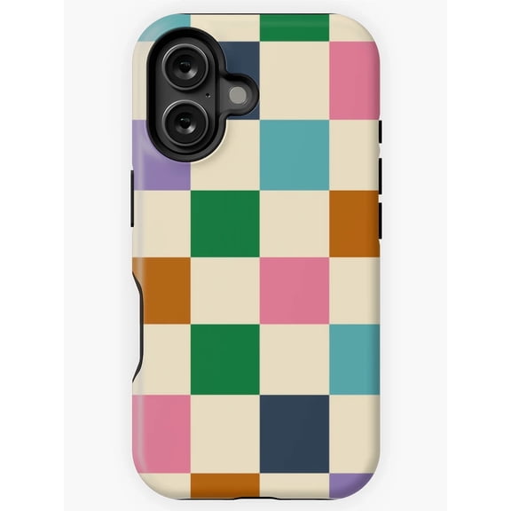 Colorful Squares Green Violet Phone Case Compatible with iPhone 17 16 15 14 13 12 11 Pro Max