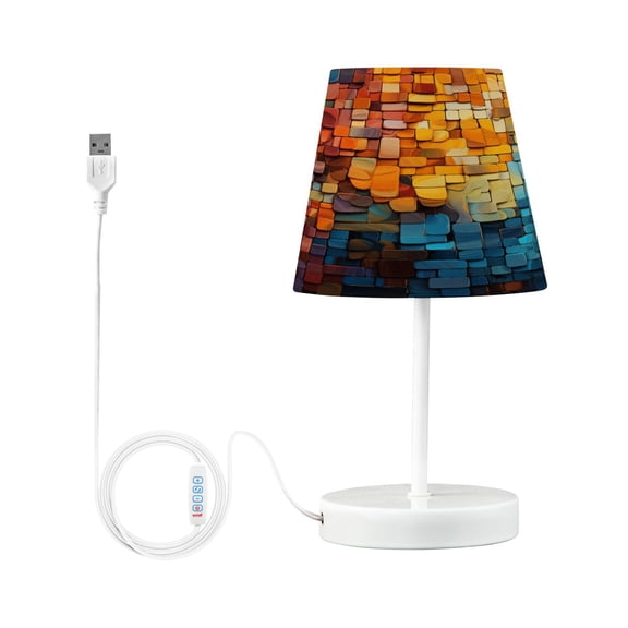 Colorful Squares and Cubes Desk Lamp LED Table Nightstand Lamps with 3 Color Temperatures for Home Bedroom Living Room Decor 6x11