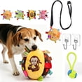 thumbnail image 1 of Colorful Squeaky Hanging Dog Training Toy with 50inch Elastic Ropes Soft, Stretchy - Durable Chew & Play Toy for All Dogs, 6-Inch Hanging Dog Toys with Cotton Material and Built-In Bell, 1 of 9