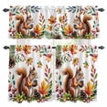 thumbnail image 1 of Colorful Squirrel Kitchen Curtains Sets for Windows 36 Inch Length, Botanical Berry Pine Cones Rod Pocket Window Treatments Tier Curtains and Valances Set for Bedroom/Bathroom, 1 of 8