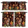 thumbnail image 1 of Colorful Squirrel Kitchen Curtains Sets for Windows 36 Inch Length, Brown Botanical Berry Pine Cones Rod Pocket Window Treatments Tier Curtains and Valances Set for Bedroom/Bathroom, 1 of 8