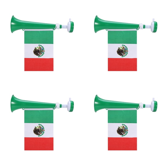 Colorful Stadium Cheering Horns Set Of 4 Piece Plastic Loud Sound Makers Party Loudspeaker Soccer Event Flag Theme