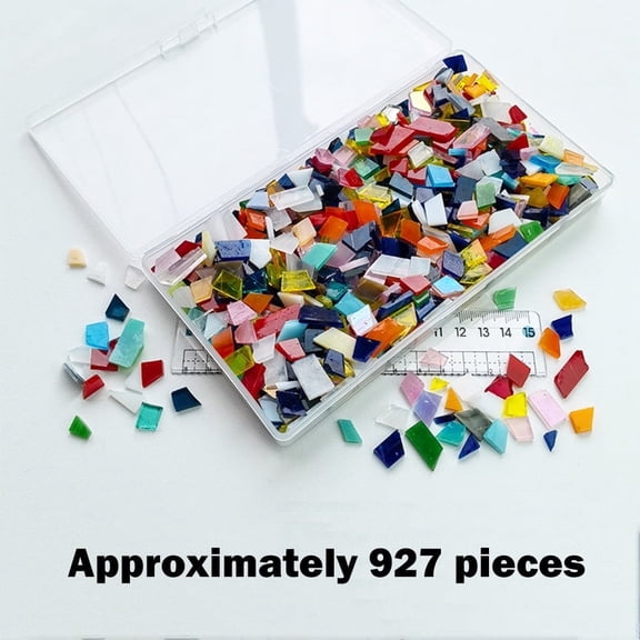 Youersen Colorful Stained Glass Mosaic Tiles Kit, Mixed Shapes for Creative Mosaic Projects and Crafts