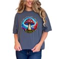 thumbnail image 1 of Colorful Stained Glass Mushroom Art T-Shirt, Trippy Psychedelic Mushroom Design Tee, Unique Artistic Tee, Funky Mushroom Graphic Shirt, Denim Comfort Colors T-Shirt, Small, 1 of 1