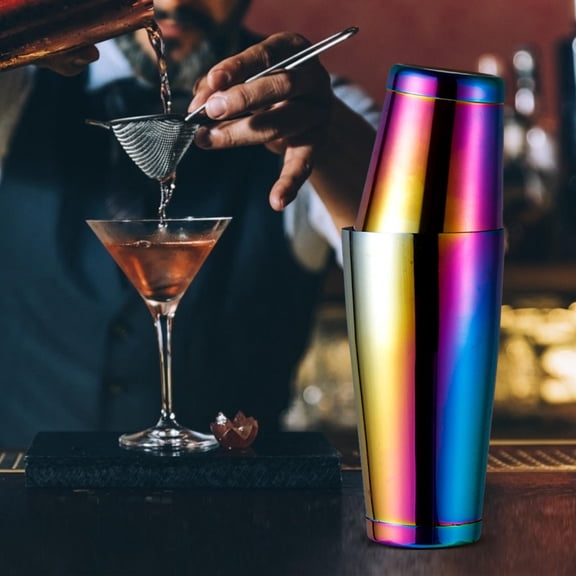 Colorful Stainless Steel Boston Cocktail Shaker Set, 550ml & 850ml Dual Cup Shaker