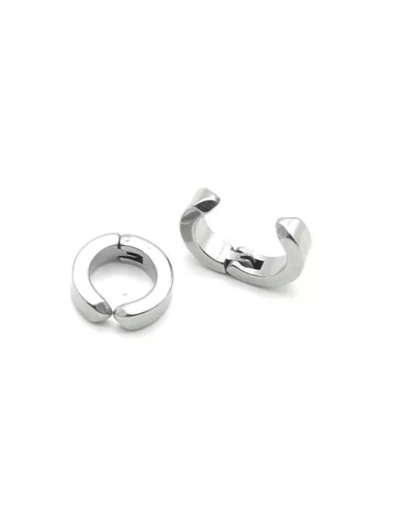 Colorful Stainless Steel Non Piercing Magnet Earrings Charm Hoop Earrings Set