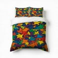 thumbnail image 1 of Colorful Star Bedding Set 3 Pcs Soft Microfiber Quilt Cover For Bedroom Decor, Comforter Cover With 2 Pillowcase, 1 of 5
