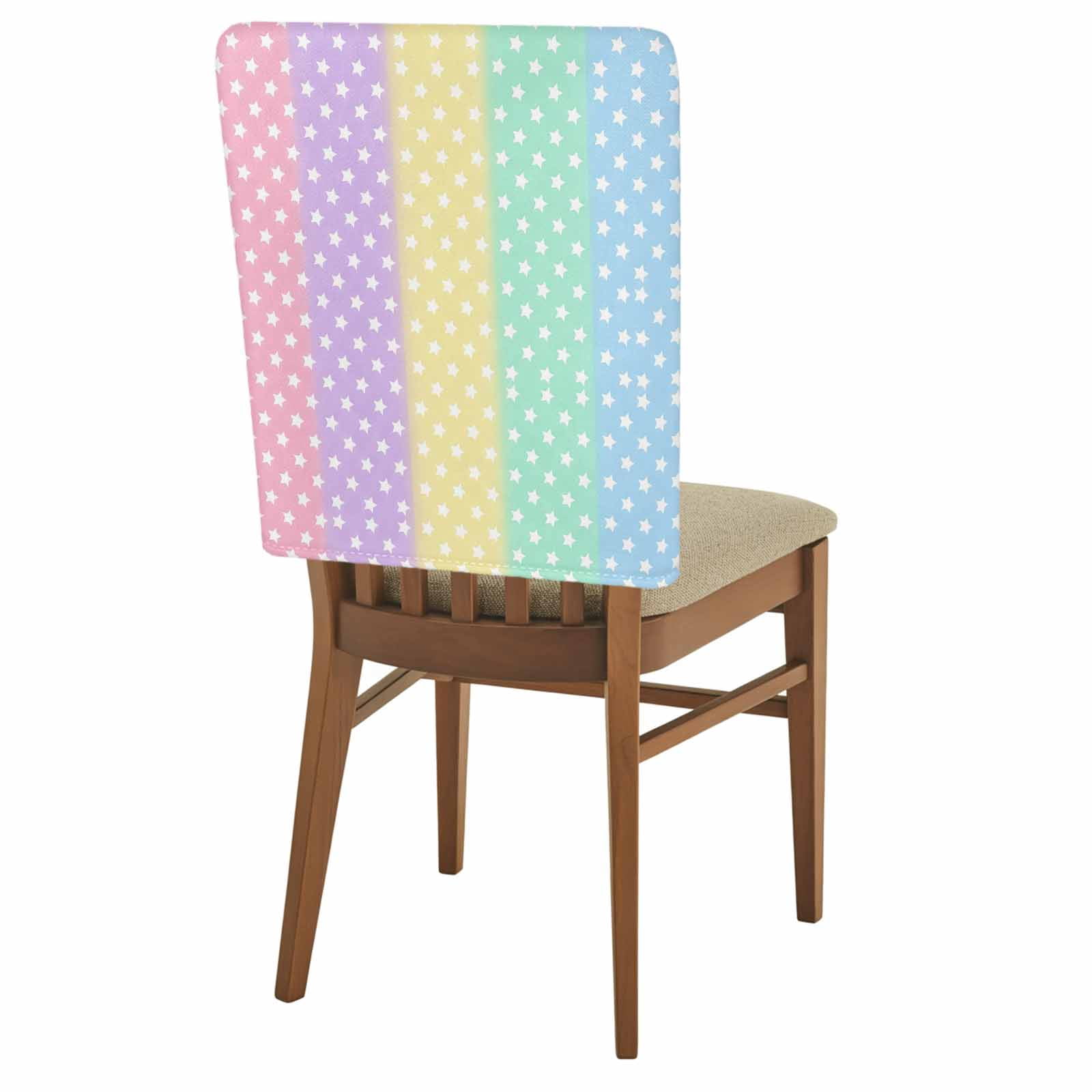 Colorful Star Chair Covers Set of 1 Cute Red Purple Yellow Green Blue ...