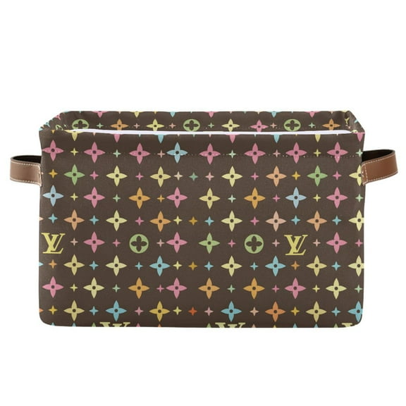 Colorful Star Character Storage Bins with Handle Fabric Organizer Basket Foldable Box 1 Pack 14.2x10.2x8.3